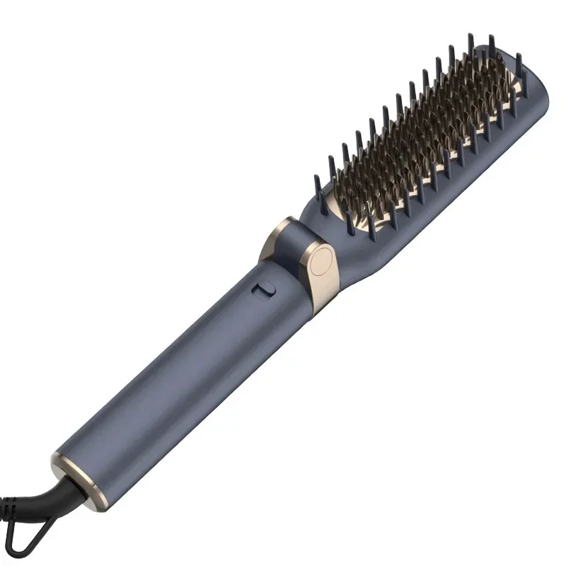 ​Adjustable Temperature Straightening Comb-Foldable Hair Styling Tool for Home and Travel, Suitable for Straight and Curly