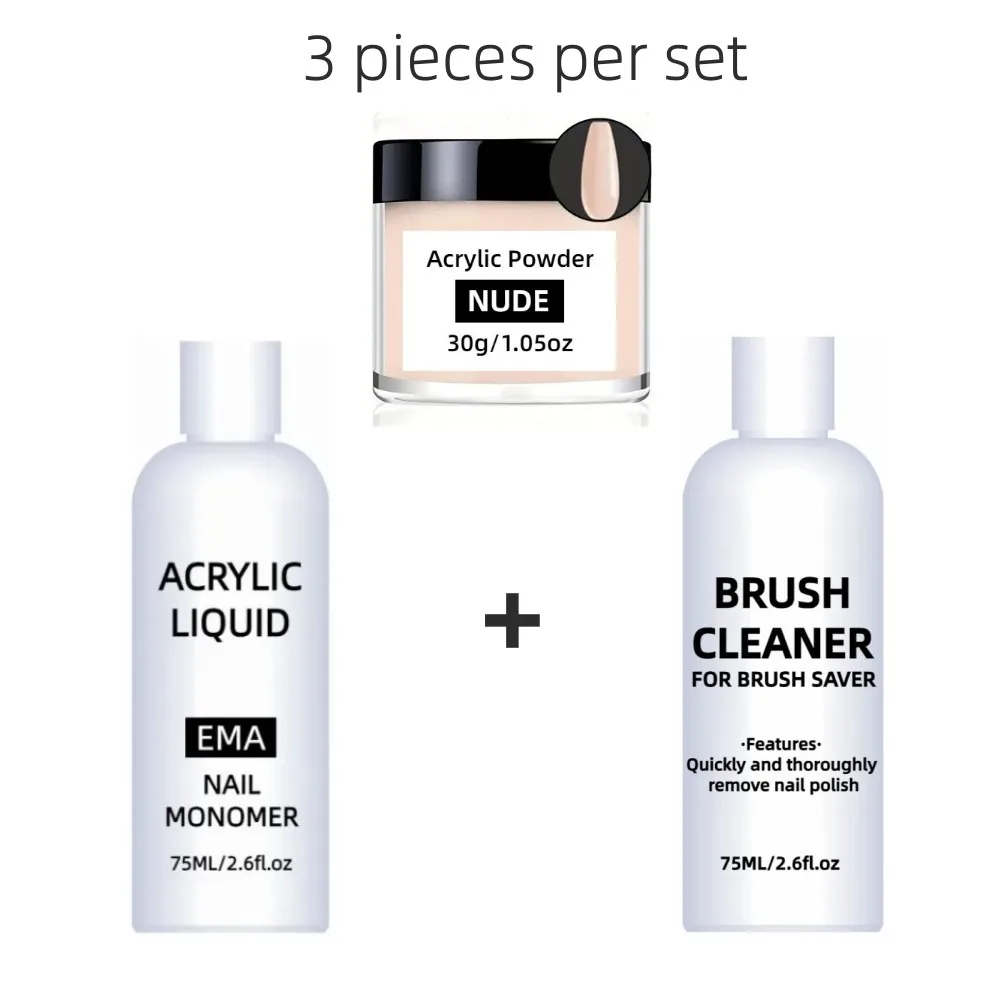 30g Acrylic dip powder 75ml EMA monomer liquid 75ml Brush cleaner Nail art Manicure kit