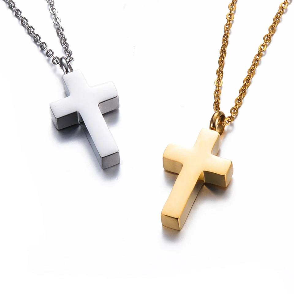 Ciondolo a forma di croce per cremazione: collana commemorativa in acciaio inossidabile