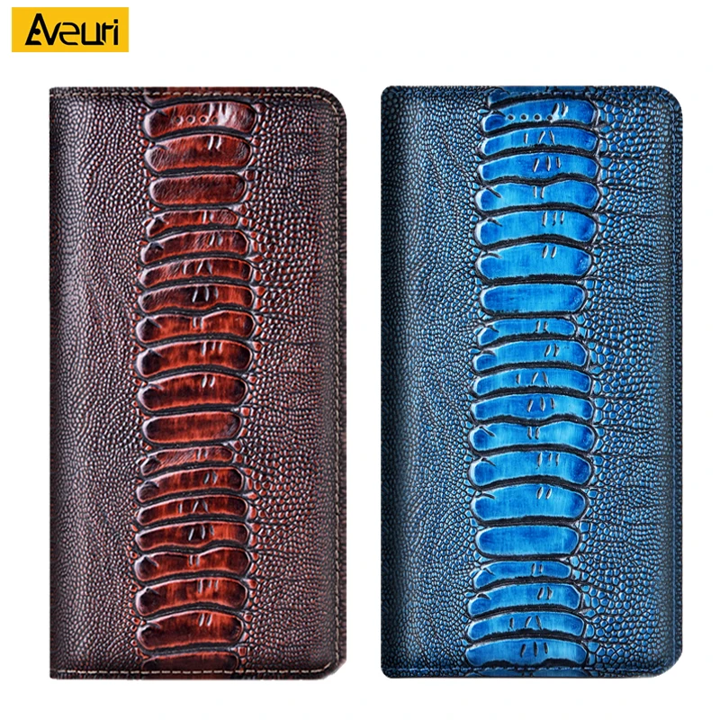 

Genuine Leather Flip Phone Case For Vivo Y1s Y5s Y9s Y11s Y15s Y20s G Y21s Y31s Y33s 5G Y3s Y12s 2021 Cover Case Ostrich Style