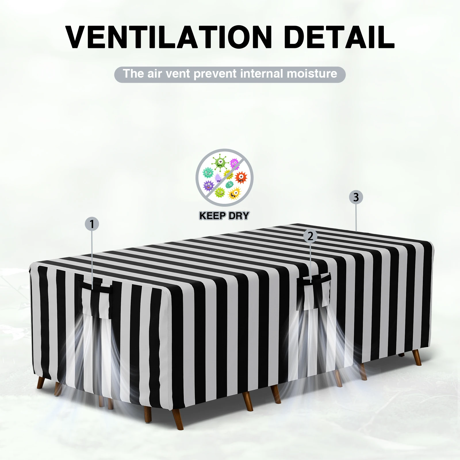 Outdoor Furniture 600D Oxford Fabric Covers Waterproof Rain Snow Dust Wind-Proof Anti-UVGarden Lawn Patio Furniture Covers 3