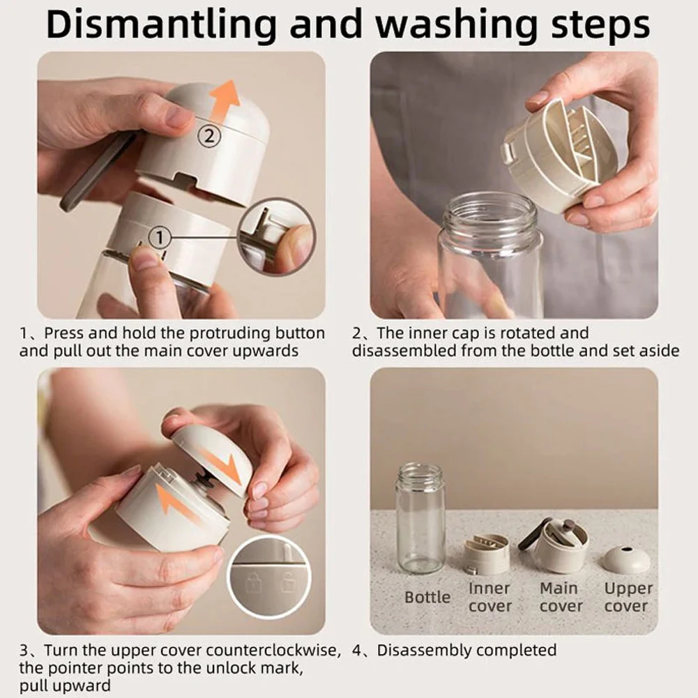 Seasoning Box Salt Shaker Stoppers Quantitative Salt Shaker Glass Seasoning Bottle Dispenser Leakproof Sealing Spice Containers Kitchen Organizer 180ml/250ml