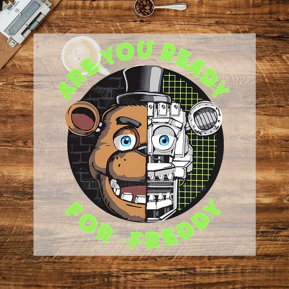 FNAF-Inspired Heat Transfer Stickers for Clothing - T-Shirt DIY Anime Patches Collection