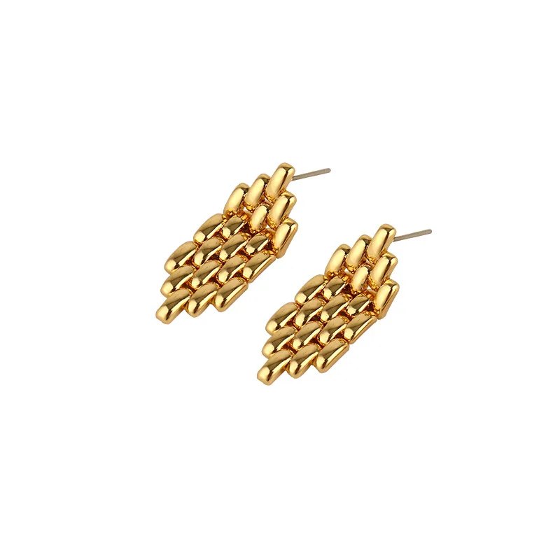 Vintage woven earrings copper earrings vintage temperament earrings earrings simple fashion design