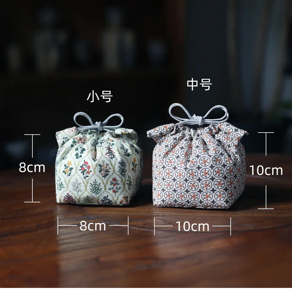 Cotton Ceramic Cup Storage Bag Rustic Multifunctional Collection Drawstring Bags Medium Portable Travel Tea Jewellery Organizer
