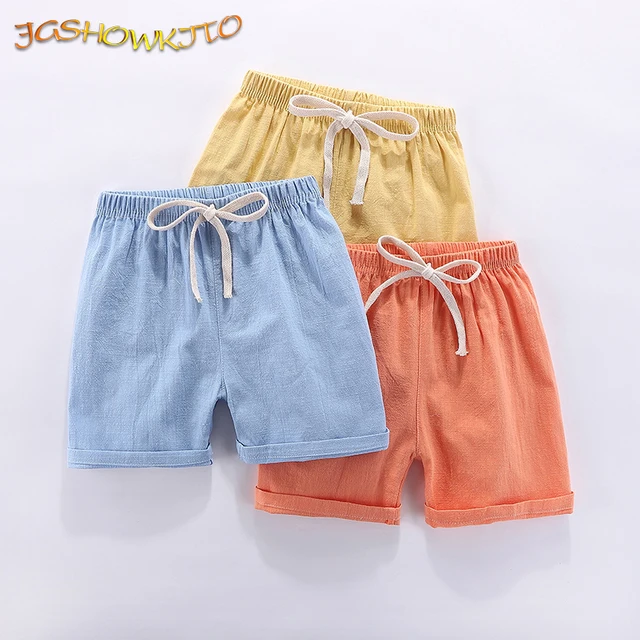 Shorts d'été en coton et lin pour garçons et filles, pantalons de plage décontractés, confortables, pour enfants de 2 à 10 ans, tendance 1