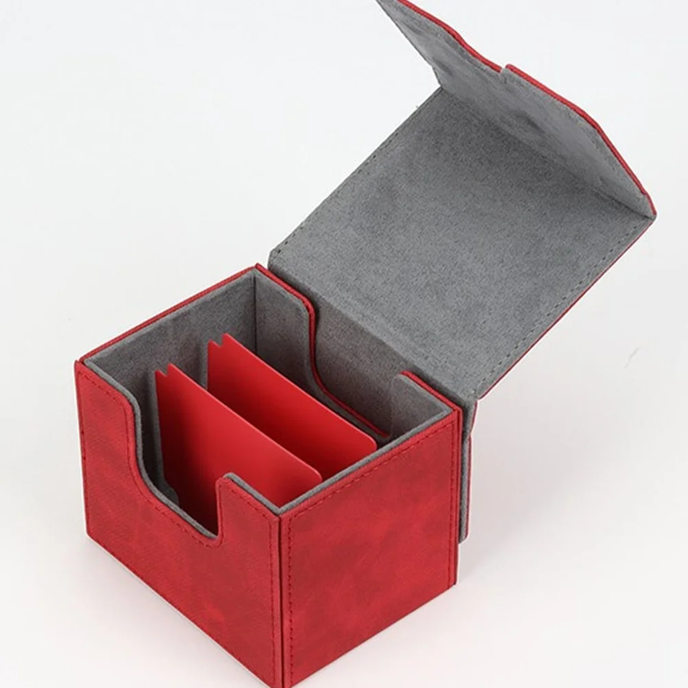 

Card Storage Box PU Case for Home Cards Desktop Organizer Decks Board Game Games