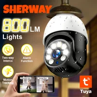 Tuya E27 ampoule 5G WiFi caméra extérieure 2K 5MP PTZ IP caméra de sécurité suivi humain couleur Vision nocturne Surveillance sans fil 1