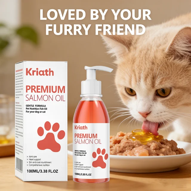 Cat Premium Salmon Oil Nourishing Skin Smooth Hair Protect Joint Support Heart Health Gentle Body Care Pet Nutrition Supplement 1