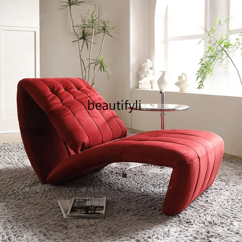 

yj Top Layer Leather Recliner Single Sofa Creative Special-Shaped Fabric Fist Chair Folding Lazy Style Leisure Chair