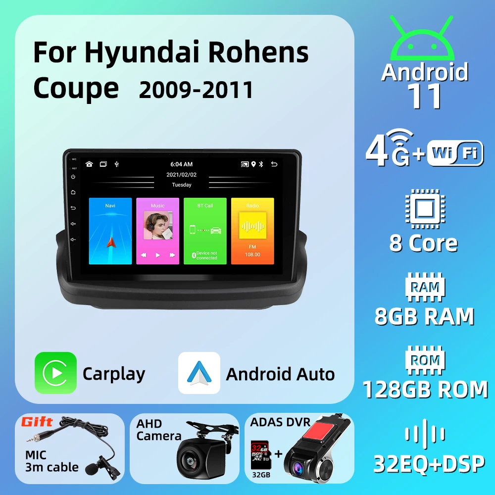 2Din Autoradio Android Per Hyundai Rohens Coupe 2009 - 2011 Autoradio Navigation Multimedia Video Player Carplay Auto Stereo