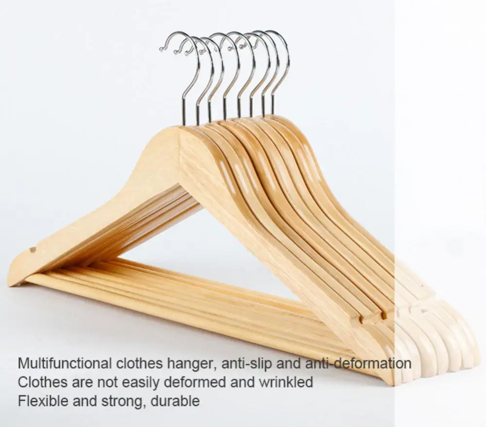 Solid Wood Hangers For Clothes Non-Slip Hanger Clothing Store Hotel Clothes Support Home Wardrobes Organizer Pack Of 3