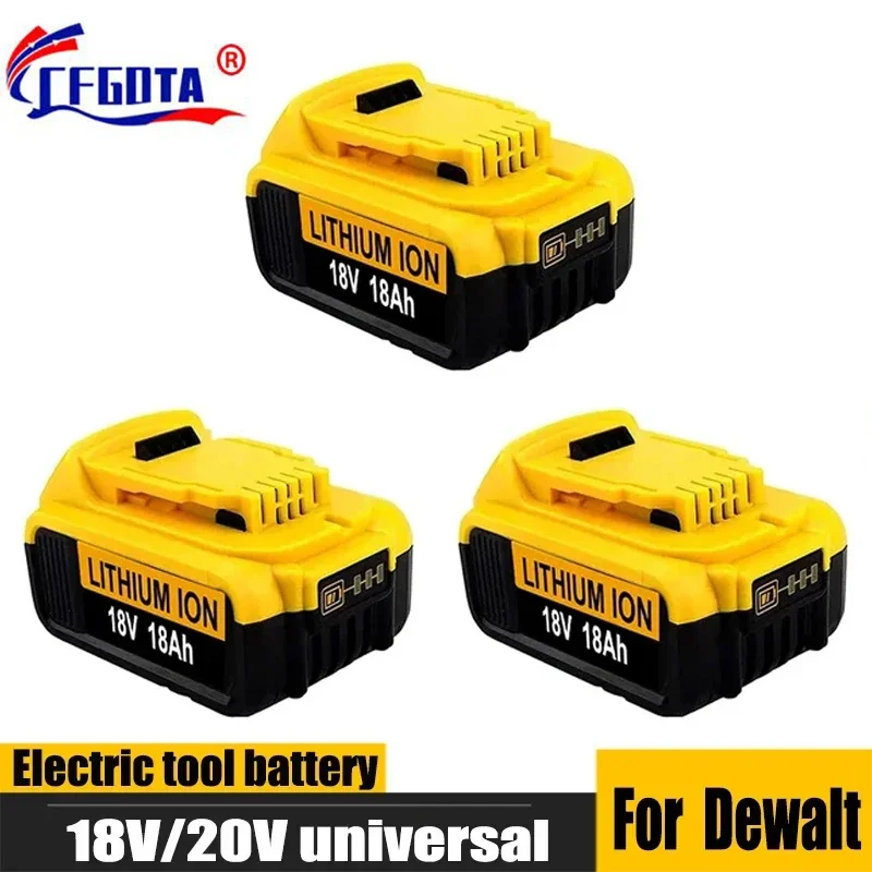 3 шт., 100% оригинальный аккумулятор для DeWalt 20V18.Ah, перезаряжаемый аккумулятор для электроинструментов с зарядным устройством, литиевая ячейка DCB205 DCB204-2 DCB206