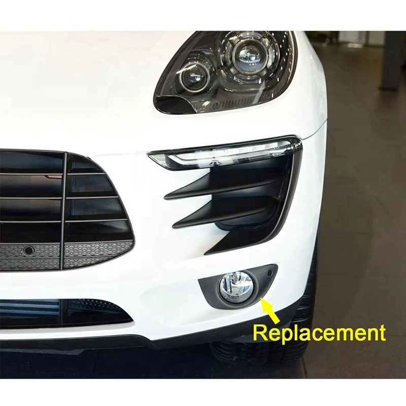 Pair Front Bumper Fog Lamp Trim Bezel Fog Light Decorative Cover For Porsche Macan 95B 2014- 95B807795B 95B807796B