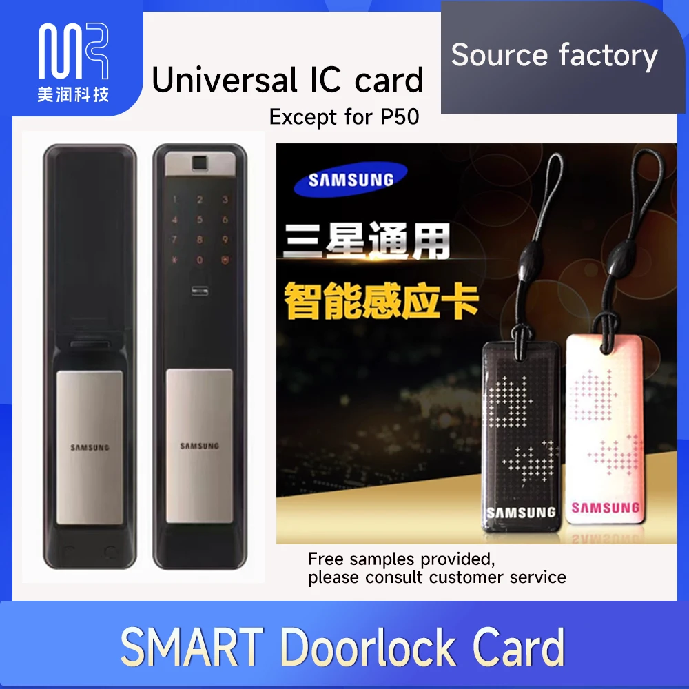 Iso 14443A Tipo A Nfc Samsung Door Lock Rf Key Card Stick Ic Card Per P718/P910/Dp728/Dp920 Smart Tag Card 13.56Mhz Fingerprint