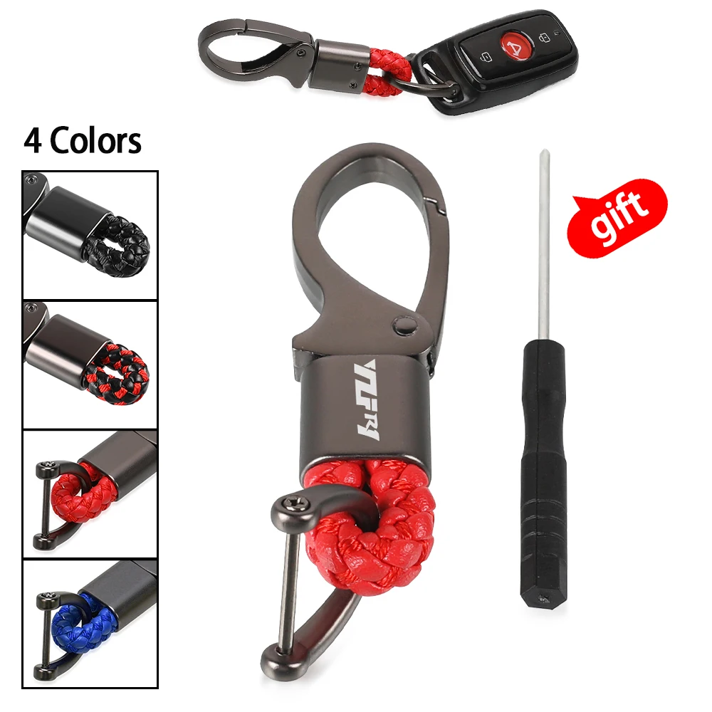 

For Yamaha YZF-R1 YZFR1 YZF R1 1998-2014 2015 2016 2017 2018 Motorcycle Key Holder Key Rings Keychain Detachable Leather Metal