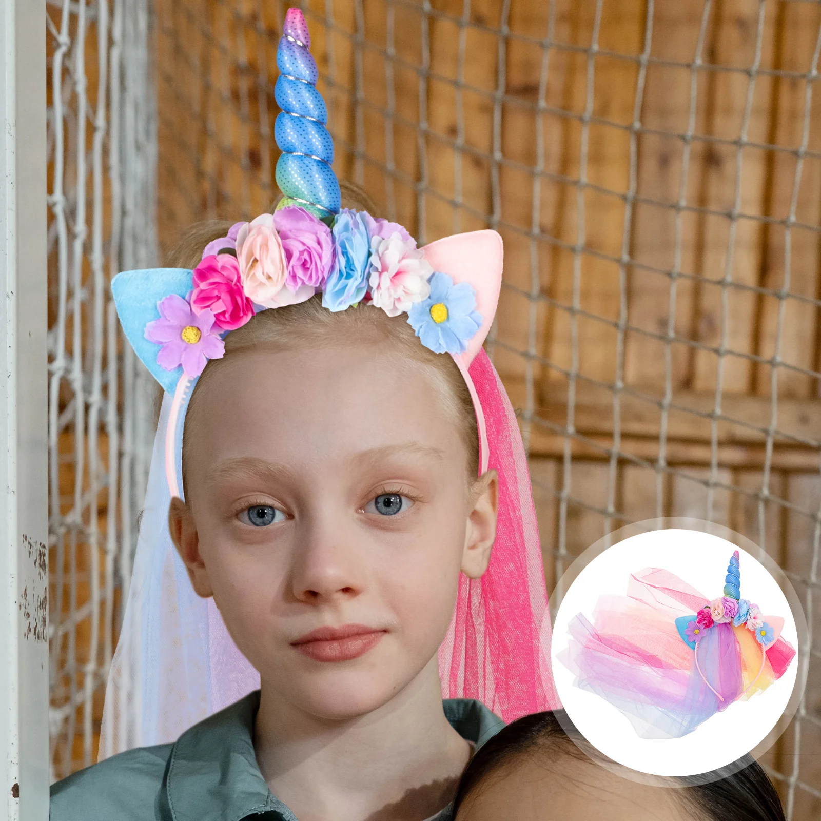

Hair Tie Kids Head Girl Hoop Dream Veil Headdress for Girls Hoops Unicorn Child