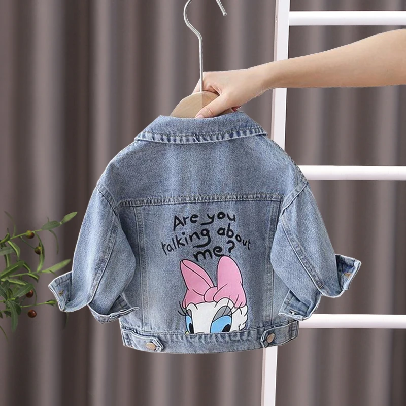 Fashion Cartoon Daisy Denim Jacket Girls Coat Spring Autumn Children Outerwear Kids Casual Jackets Costume 2-7 Years kids jackets