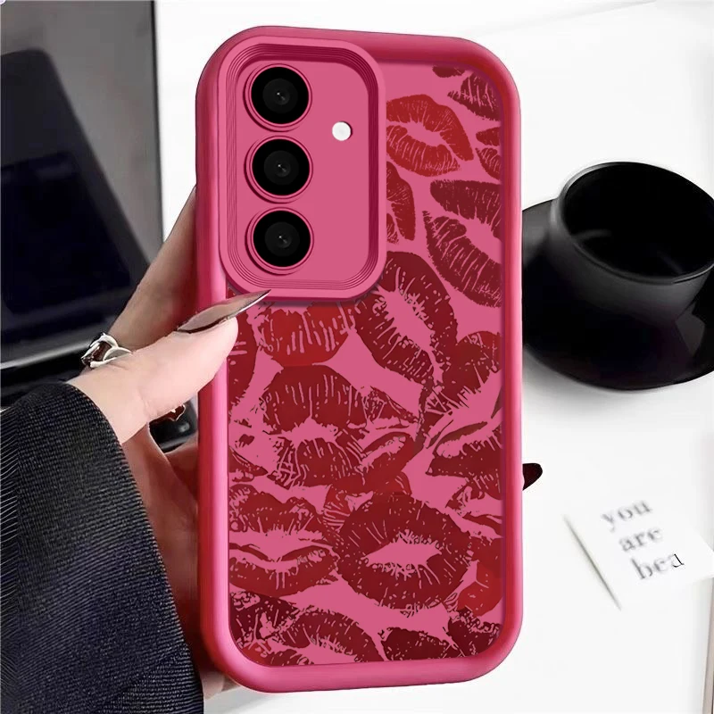 Red Lips Pattern Soft Phone Case Cover