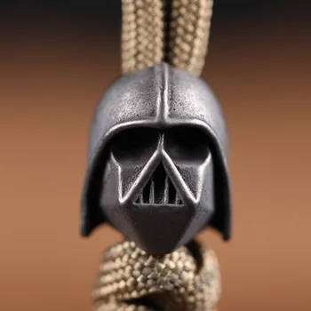 생화학적 군인 헬멧 황동 나이프 비즈 EDC DIY 파라코드 직조 끈 펜던트 액세서리, 야외 생존 도구 용품