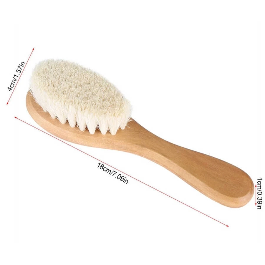 New Pure Natural Wool Baby Wooden Brush Comb Brush Baby Hairbrush Newborn Hair Brush Infant Comb