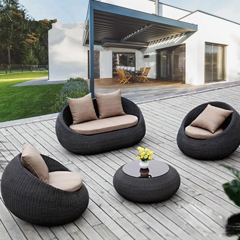 

LCL0112 outdoor sofa combination living room balcony courtyard villa leisure rattan table and chair coffee table terrace rattan