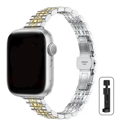 Elegant Stainless Steel Bracelet for Smartwatch - Women's Strap Accessory (SilverG)