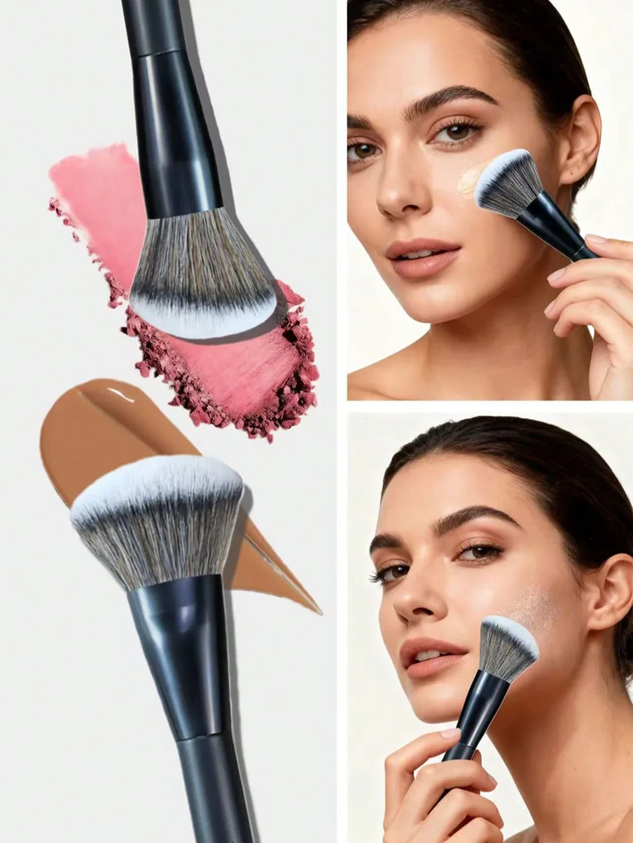5-Piece Facial Makeup Brush Set: Foundation Brush, Powder Brush, Blush Brush, Concealer Brush, Contour Brush, Blending Brush. High-End Makeup Brushes with Oil-Sprayed Handles for a Comfortable Feel. P - 2