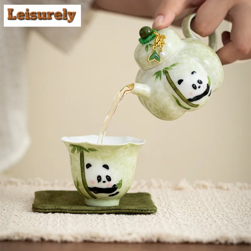 70ml Hand-painted Panda Teacup Handmade Tea Bowl Cute Cup Tea-tasting Personal Cup Chazhan Master Cups Household Teaware Craft