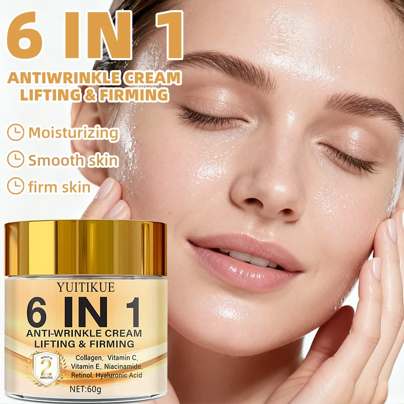 6-in-1 Anti-Wrinkle Cream, Lifting and Firming   Collagen, Vitamin C, Vitamin E, Niacinamide, Retinol, Hyaluronic Acid