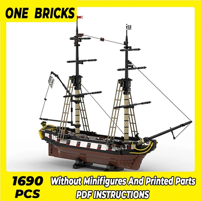 Moc Building Brick Modello Militare Barracuda Double Masted Barca A Vela Tecnologia Blocchi Modulari Regalo Giocattolo Di Natale Set Fai Da Te Assembl