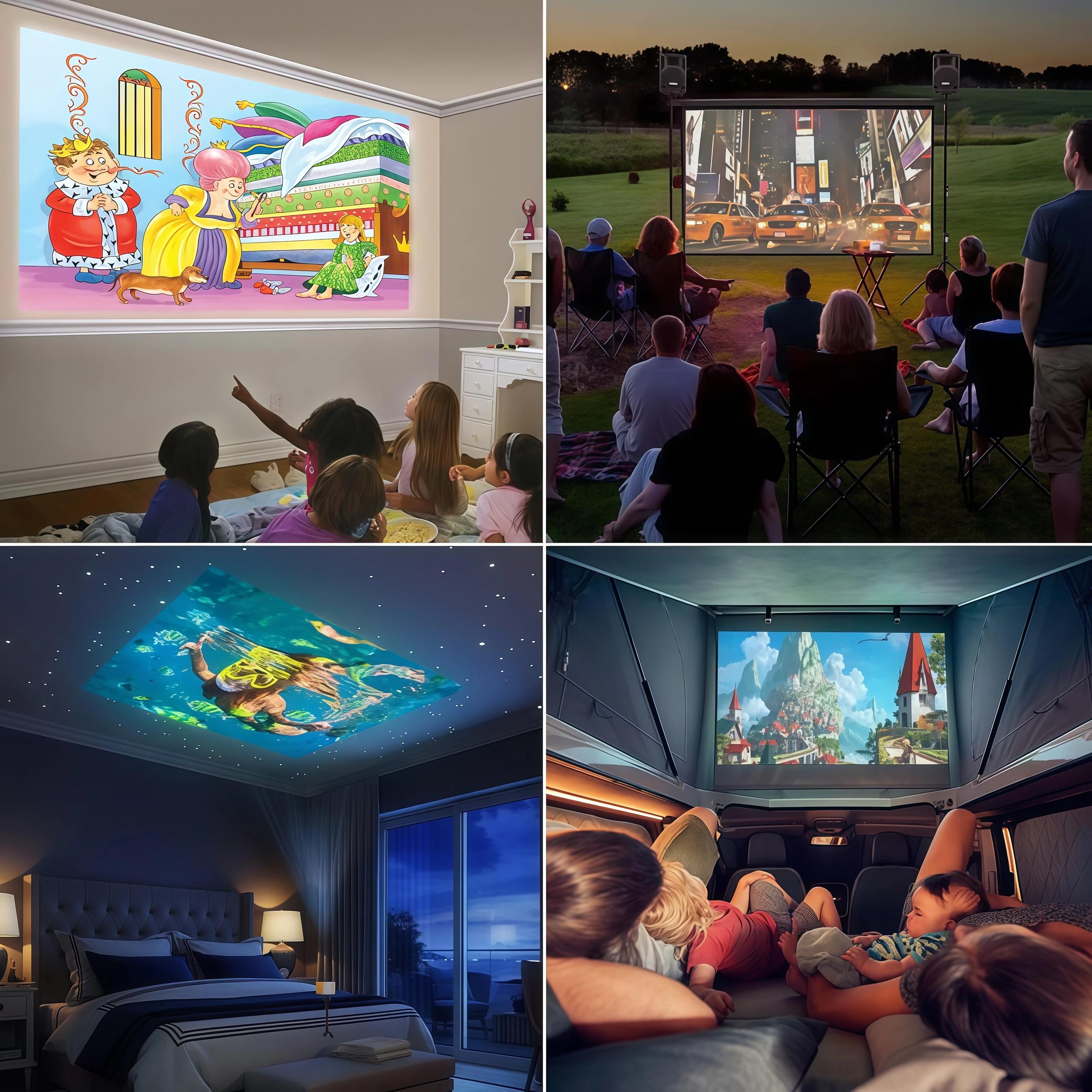 Mini Portable For Cartoon Outdoor LED Pico Movie Projector for Home Theater Kids