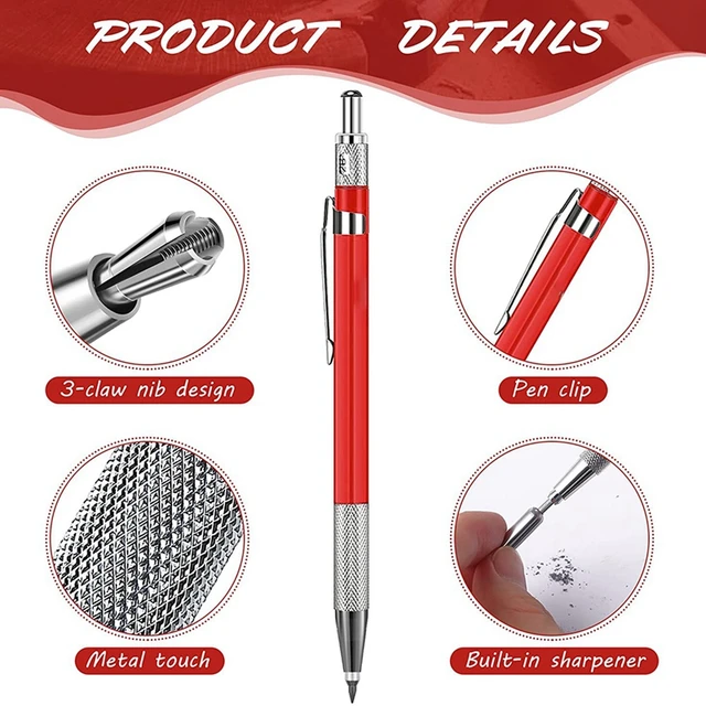 Silver Streak Welders Mark Pencil for Welding Cutting Steel Metal Marking  12 Pcs