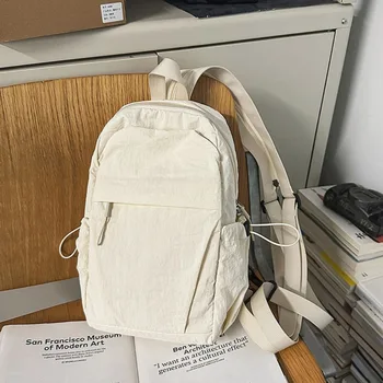 Zaino Casual Morbido da Esterno, Borsa a Tracolla Leggera in Nylon Tinta Unita, Zaino Monospalla per Uso Quotidiano