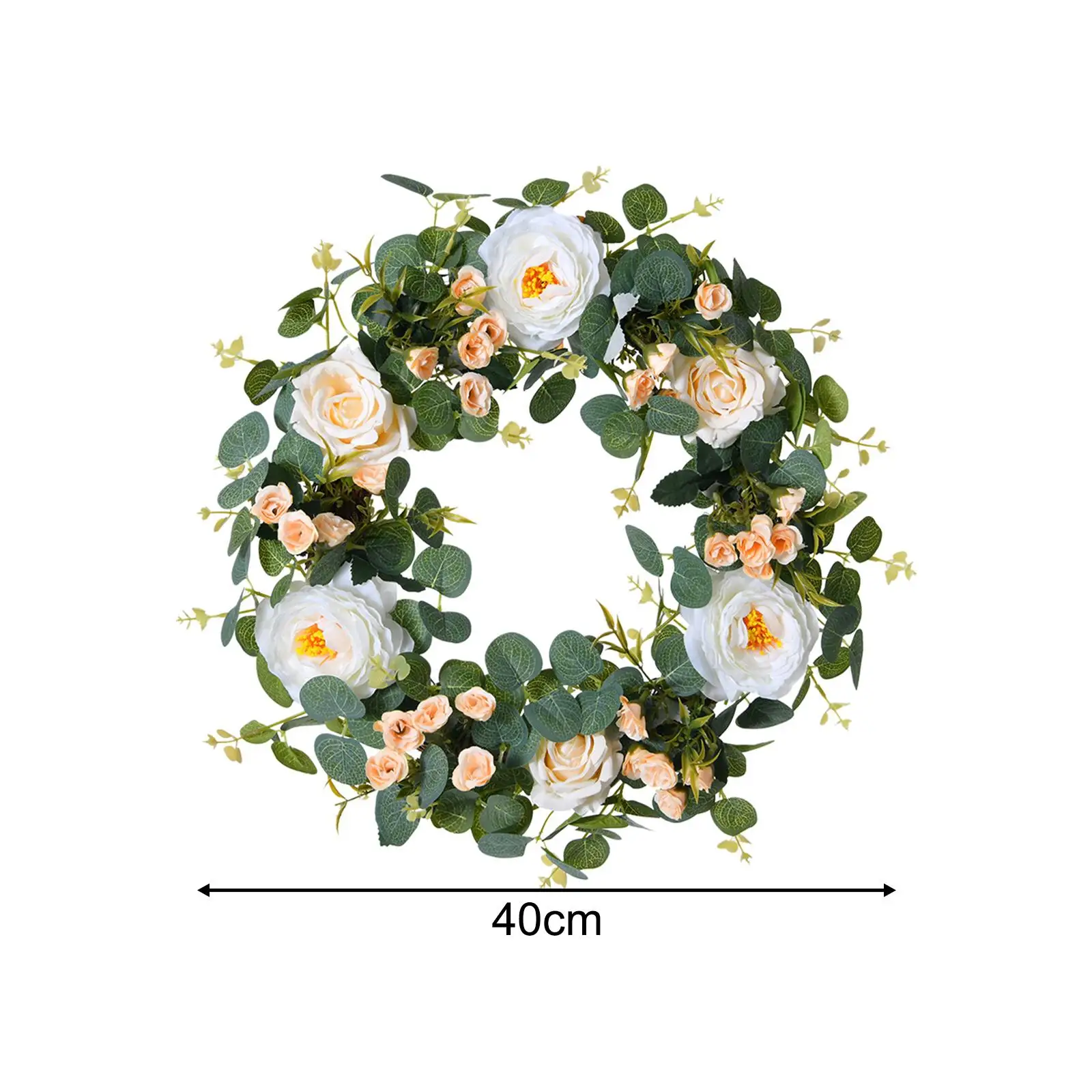 

Искусственные розы, венки, гирлянда на весну и лето, зеленый венок, искусственный венок эвкалипта для стен, фермерского дома, крыльца, внутреннего дворика, Декор