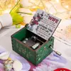 Merry Christmas Halloween Music Box Anime Theme Wooden Hand Cranked Musical Box Children New Year Birthday Gift 4