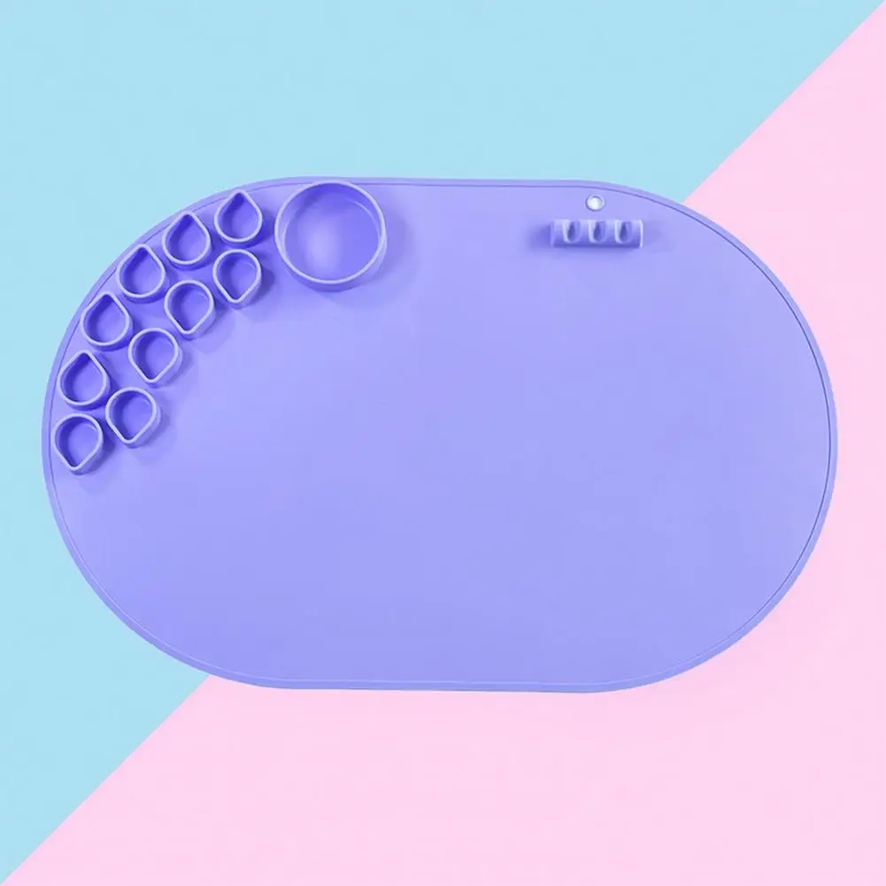 Silicone Drawing Mat Waterproof Foldable Colorful Paint Dividers Drawing Pad Reusable Kids Art Painting Palette Mat Craft