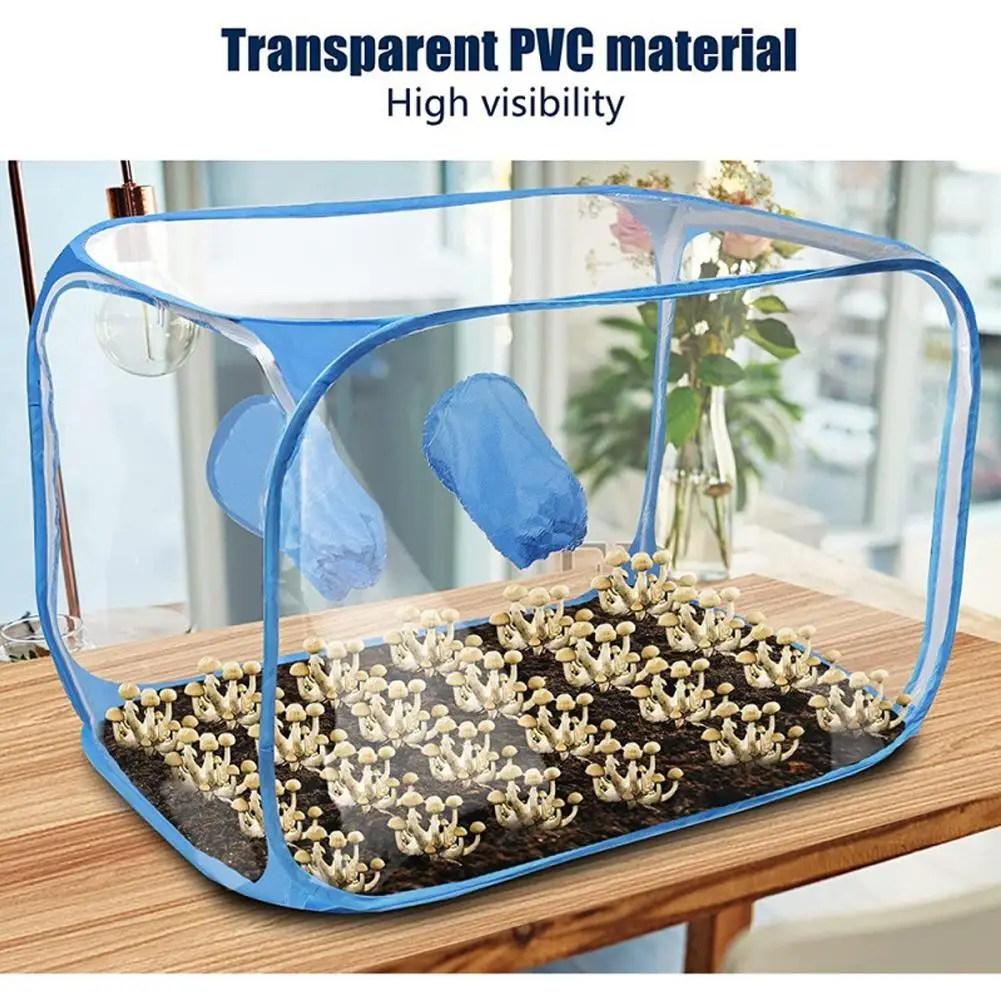 Mushroom Grow Still Air Box 1PC Portable Plastic Mycology Fume Hood Propagation Stations Mushroom Grow Kit Growing Containers