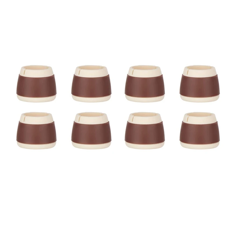 

Hot SV-8Pcs Silicone Chair Leg Caps Floor Protectors For Chairs Anti-Slip Pad Table Pads For Furniture Protector (Brown)