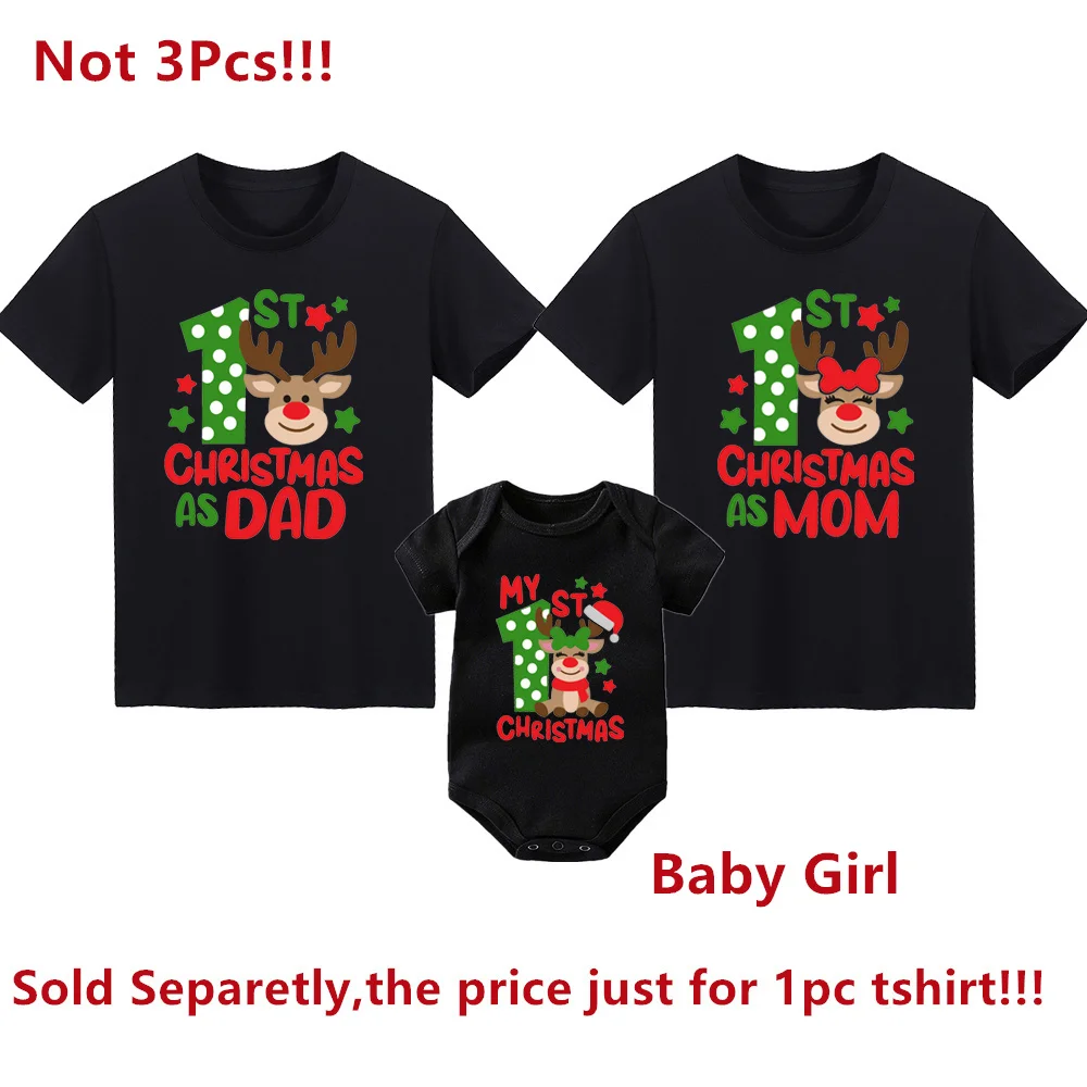 thumbnail image 5 of Mi primera Navidad como papá/mamá, ropa familiar a juego, camiseta para madre y padre, mameluco para bebé, fiesta de Navidad, atuendos familiares, camisetas, 5 of 5