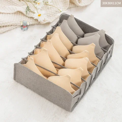 

Underwear Storage Organizer for Socks Bra Washable Foldable Separated Storage Dressing Boxes Divider 7/11 Organizers