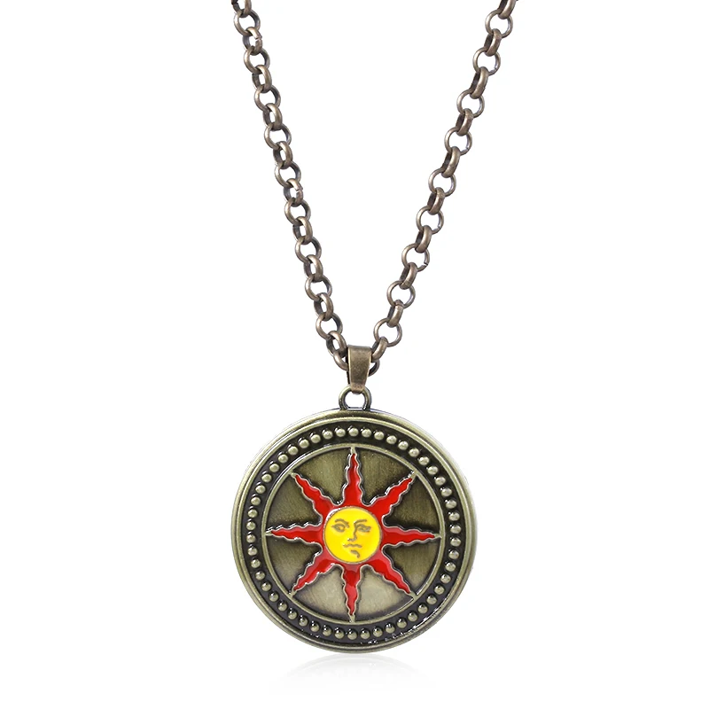 Dark Souls Inspired Sun Shield and Sword Keychain Pendant Cosplay Jewelry