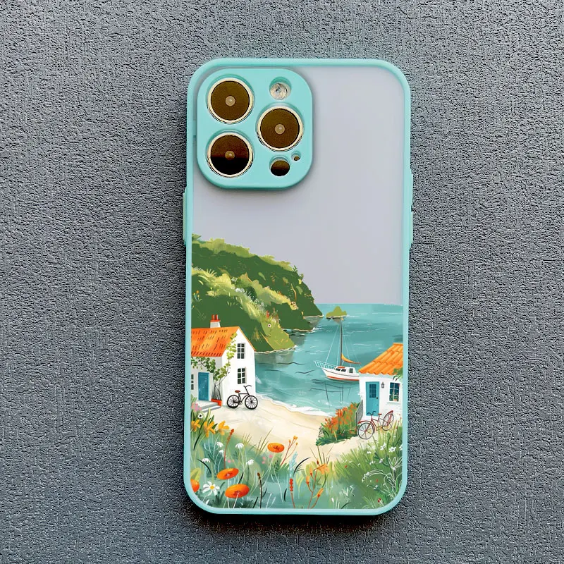 Strandlandschaft Wellen-Muster Handyhülle für iPhone 17 15 16 Pro Max Plus 14 13 12 11 Pro Max Mini XS XR X 16 Plus Schutzhüllen – Detail 3
