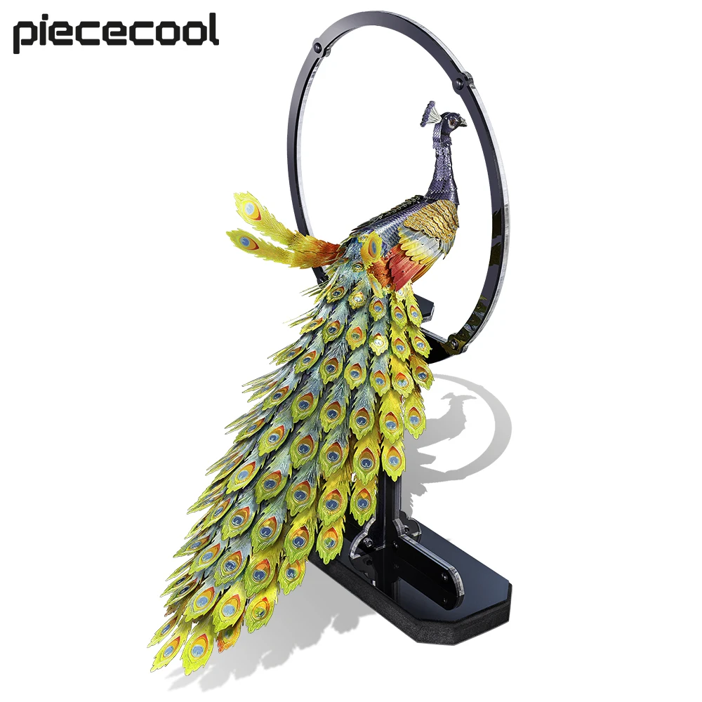 

Piececool Model Building Kits Colorful Peacock Metal Puzzle 3D DIY Set for Teen Adult Gifts Jigsaw Brain Teaser Toy