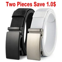 New Golf Sports Elastic Belt Tactical Belt Metal Automatic Buckle Tough Stretch Nylon Men Military Belt 115-150CM Big Size Belts 2