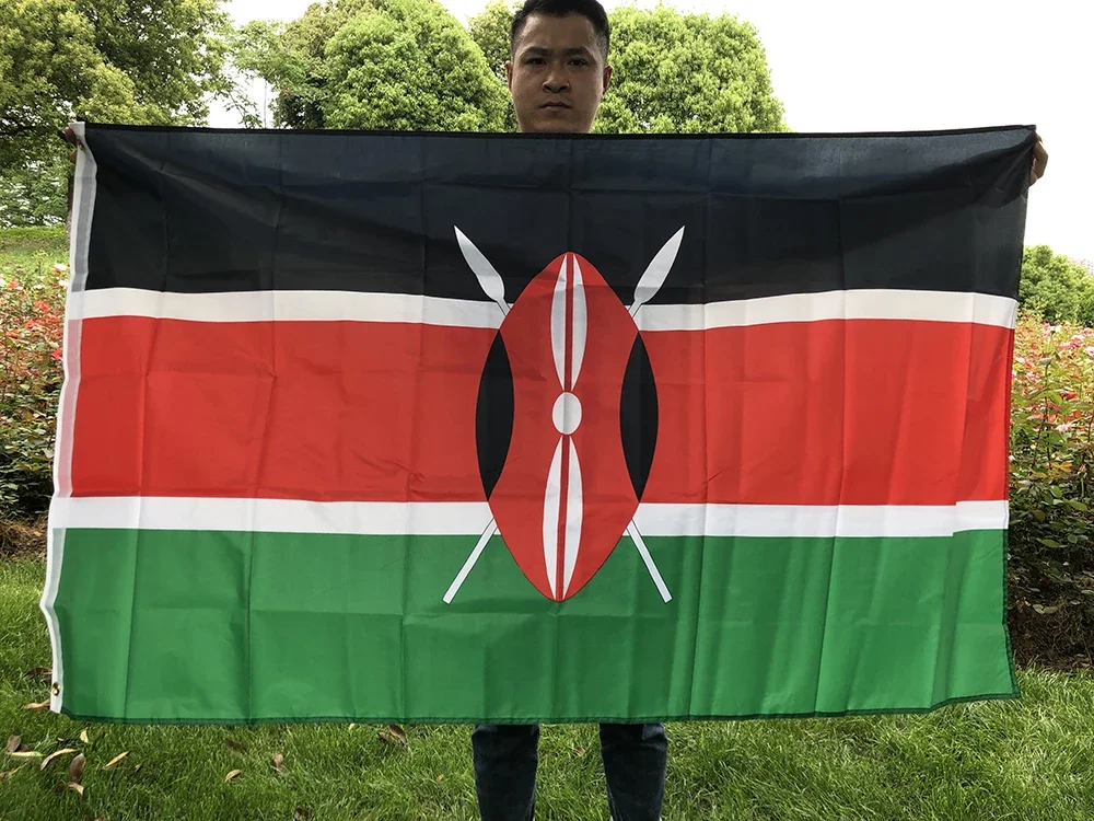 

Kenya Flag 90x150cm high quality Polyester standard hanging ken ke Kenya Flag For Decoration