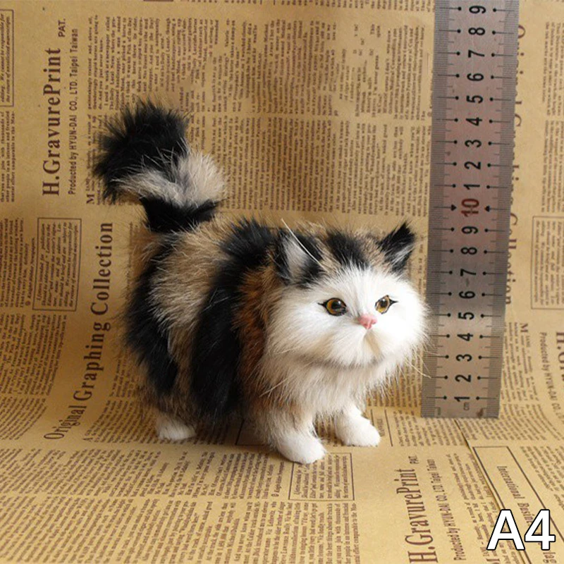 thumbnail image 1 of Cute Simulation Cat Plush Toys Soft Stuffed Kitten Model Fake Cat Realist Animals for Kids Girls Birthday Valentine's Day Gift, 1 of 4