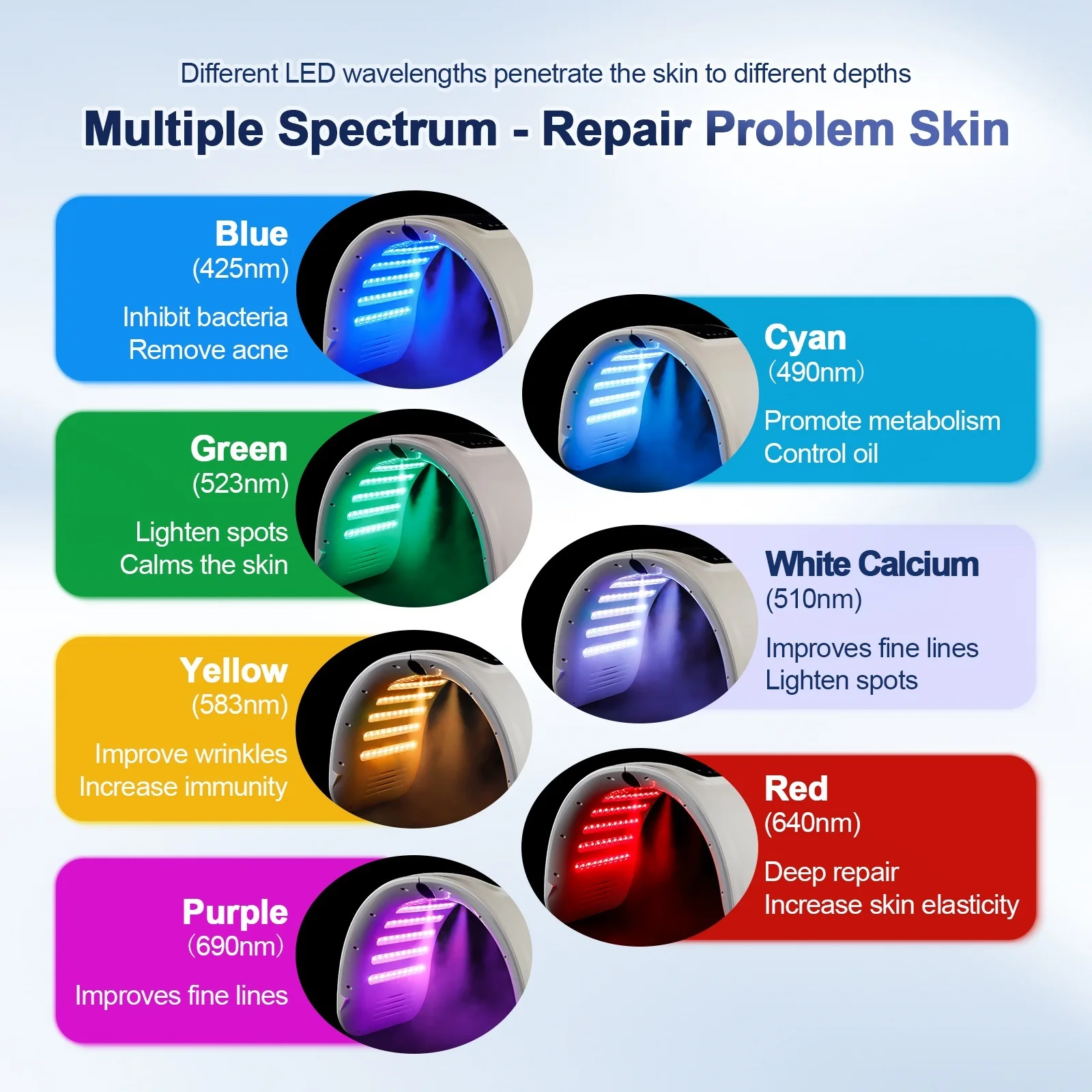 PDT LED Mask Light Therapy Equipment with Nano spray Foldable 7 Colors Beauty Machine Nutritional Hydration Skin Rejuvenation led facial mask,facial machine,led beauty lamp