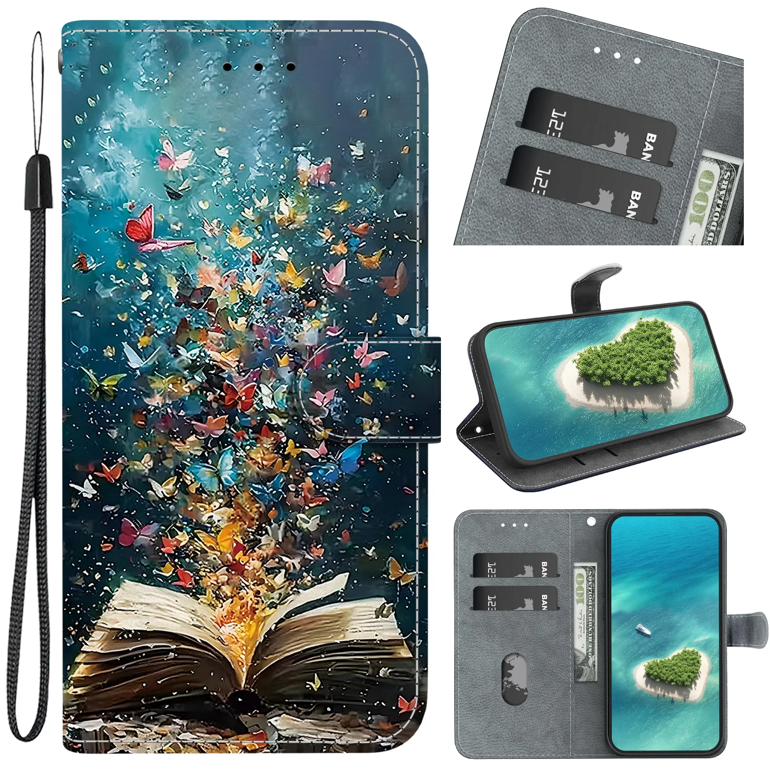 Premium Magnetic Leather Flip Wallet Phone Case