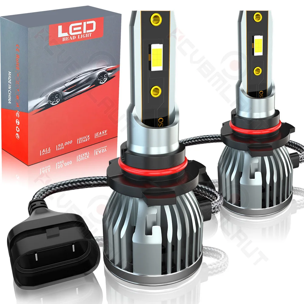 

CHUSYYRAY 2PCS Car lights Q3-9005 Super Bright LED Headlights High Low Beam Fog Light Bulb White 12V Minisize Car accsesories